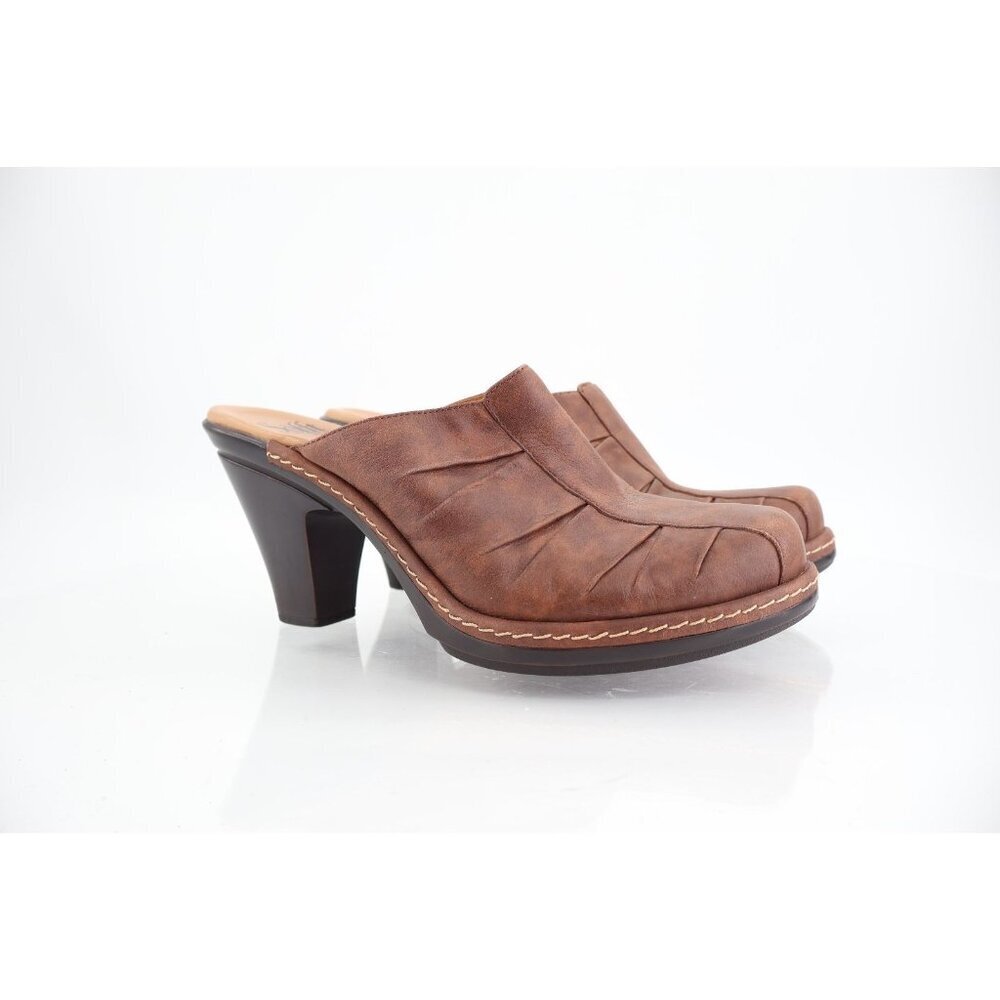 Sofft Women's Heel Slide Mule Sandal Size 8.5 Brown Leather Comfy Shoe Slip On